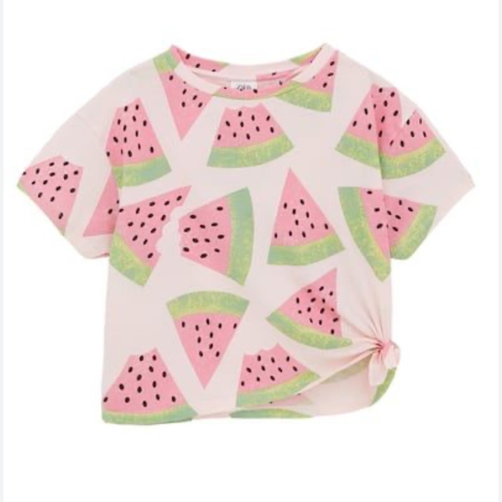 Zara Boxy Printed Watermelon Slice Tie Front Tee. XL (13/14)